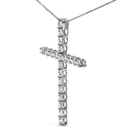 14K White Gold 4.0 Cttw Lab Grown Diamond Cross 18
