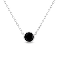 .925 Sterling Silver 1/3 Cttw Bezel-Set Treated Black Diamond Solitaire 18