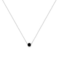 .925 Sterling Silver 1/3 Cttw Bezel-Set Treated Black Diamond Solitaire 18