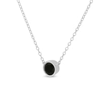 .925 Sterling Silver 1/3 Cttw Bezel-Set Treated Black Diamond Solitaire 18