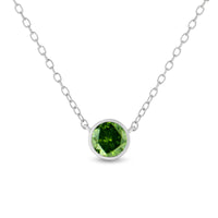 .925 Sterling Silver Treated Color Diamond Bezel Solitaire 18