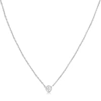 10K Gold 0.10 Carat Diamond Classic Bezel-Set Solitaire Pendant Necklace with 16