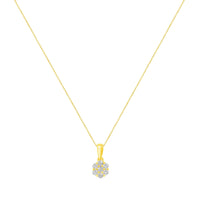 14K Yellow Gold 1/2 Cttw Prong Set, Round-Cut 7 Stone Diamond Flower 18