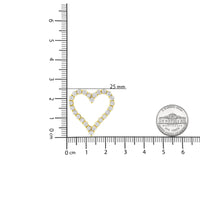14K Yellow Gold Plated .925 Sterling Silver 2.00 Cttw Shared Prong-Set Round Brilliant-Cut Diamond Open Heart 18
