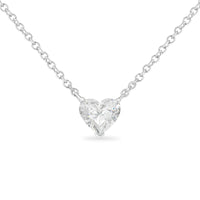 14k White Gold 1/4 Cttw Lab Grown Heart Shape Diamond Solitaire 18