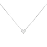 14k White Gold 1/4 Cttw Lab Grown Heart Shape Diamond Solitaire 18