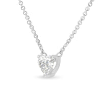14k White Gold 1/4 Cttw Lab Grown Heart Shape Diamond Solitaire 18