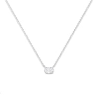10K White Gold 1/2 Cttw 4 Prong Set Oval Shape Lab Grown Diamond East West Solitaire 18