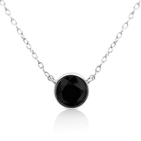 .925 Sterling Silver Treated Color Diamond Bezel Solitaire 18