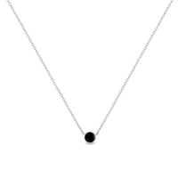 .925 Sterling Silver Treated Color Diamond Bezel Solitaire 18