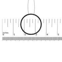 .925 Sterling Silver Black Diamond Open Hoop Circle 18