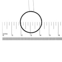 .925 Sterling Silver Black Diamond Open Hoop Circle 18