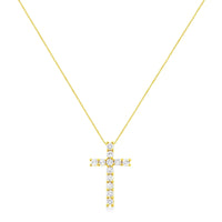 .925 Sterling Silver 1.00 cttw Traditional Diamond Cross 18