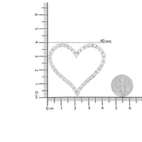 .925 Sterling Silver 3.0 cttw Round-Cut Diamond Open Heart Pendant Necklace (I-J Color, I2-I3 Clarity) - 18