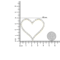 10k Yellow Gold Plated .925 Sterling Silver 3.0 cttw Round-Cut Diamond Open Heart Pendant Necklace (J-K Color, I1-I2 Clarity) - 18