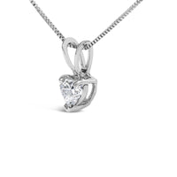 14K White Gold 3-Prong Set Heart Shaped Solitaire Lab Grown Diamond 18