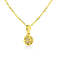 14K Yellow Gold Plated .925 Sterling Silver Brilliant Round Cut Diamond Solitaire Milgrain 18