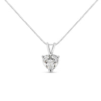 14K White Gold Martini Set 1.00 Cttw Lab Grown Heart Diamond Solitaire 18