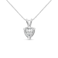 14K White Gold Martini Set 1.00 Cttw Lab Grown Heart Diamond Solitaire 18