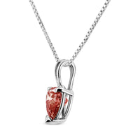 14K White Gold Martini-Set 1.00 Cttw Lab Grown Pink Heart Diamond Solitaire 18