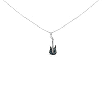 925 Sterling Silver 1/10 Cttw Treated  Diamond Guitar 18