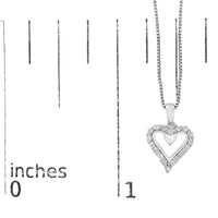 .925 Sterling Silver 1/5 Cttw Diamond Open Heart Pendant Necklace (I-J Color, I2-I3 Clarity) - 18