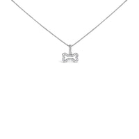 .925 Sterling Silver 1/5 Cttw Diamond Dog Bone Pendant Necklace (H-I Color, I1-I2 Clarity) - 18