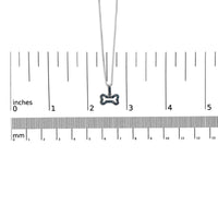 .925 Sterling Silver 1/5 Cttw Blue Diamond Dog Bone Pendant Necklace (Blue Color, I1-I2 Clarity) - 18