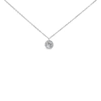 .925 Sterling Silver 1/6 Cttw Diamond Wheel and Spoke Pendant Necklace (H-I Color, I2-I3 Clarity) - 18