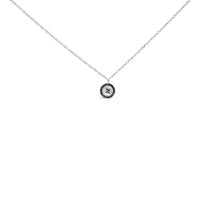 .925 Sterling Silver 1/6 Cttw Blue Diamond Wheel and Spoke Pendant Necklace (Blue Color, I2-I3 Clarity) - 18