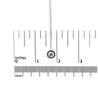 .925 Sterling Silver 1/6 Cttw Blue Diamond Wheel and Spoke Pendant Necklace (Blue Color, I2-I3 Clarity) - 18