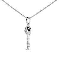 .925 Sterling Silver Diamond Accent Key Pendant Necklace (I-J Color, I2-I3 Clarity) - 18