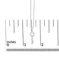 .925 Sterling Silver Diamond Accent Key Pendant Necklace (I-J Color, I2-I3 Clarity) - 18