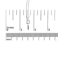 .925 Sterling Silver Blue Diamond Accent Key Pendant Necklace (Blue Color, I2-I3 Clarity) - 18