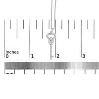 .925 Sterling Silver 1/3 Ctw Diamond Studded Key 18