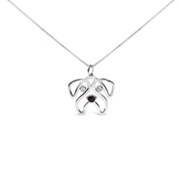 .925 Sterling Silver Diamond Accent Pug Dog Pendant Necklace (I-J Color, I2-I3 Clarity) - 18