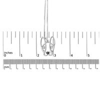 .925 Sterling Silver Diamond Accent and Black Enamel French Bullldog 18