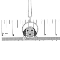 .925 Sterling Silver 1/4 Cttw White and Black Diamond Beagle Dog and Bone Pendant Necklace (I-J Color, I2-I3 Clarity) - 18