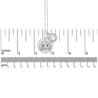 .925 Sterling Silver 1/5 Cttw White and Black Diamond Beagle Dog Medallion and Charm 18