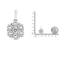 14K White Gold 2.00 Cttw Brilliant Round-Cut Diamond 7 Stone Flower Cluster 18