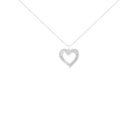 .925 Sterling Silver 1.00 Cttw Diamond Interwoven Double Heart 18