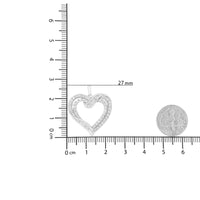 .925 Sterling Silver 1.00 Cttw Diamond Interwoven Double Heart 18