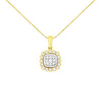 10K Yellow Gold Plated .925 Sterling Silver 1/4 Cttw Diamond 18