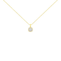 10K Yellow Gold Plated .925 Sterling Silver 1/4 Cttw Diamond 18
