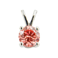 10K White Gold 1/4 Cttw Round Brilliant Cut Lab Grown Diamond 4-Prong Solitaire Pendant Necklace