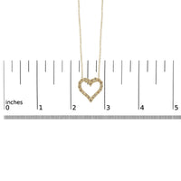 10K Yellow Gold Flashed .925 Sterling Silver 1/2 Cttw Champagne Diamond Miracle Plate Heart Pendant Necklace (K-L Color, I1-I2 Clarity) - 18