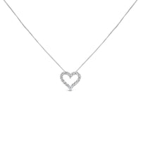 14K White Gold 1.0 Cttw Lab Grown Diamond Open Heart 18