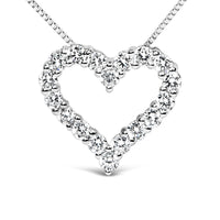 14K White Gold 1.0 Cttw Lab Grown Diamond Open Heart 18