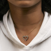 14K Yellow Gold Plated .925 Sterling Silver 1.0 Cttw Champagne Diamond Heart Pendant Necklace (K-L Color, I1-I2 Clarity) - 18