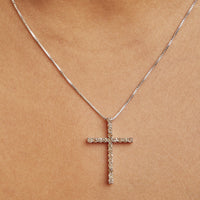.925 Sterling Silver 1.0 Cttw Champagne Diamond Gold Cross Pendant Necklace for Women (Champagne Color, I1-I2 Clarity)- 18 inch